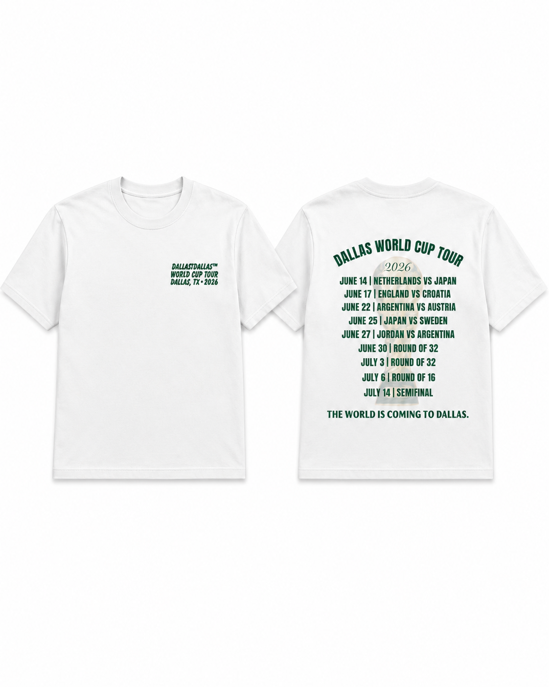 Dallas2Dallas™ World Cup Tour Tee
Dallas, TX • 2026